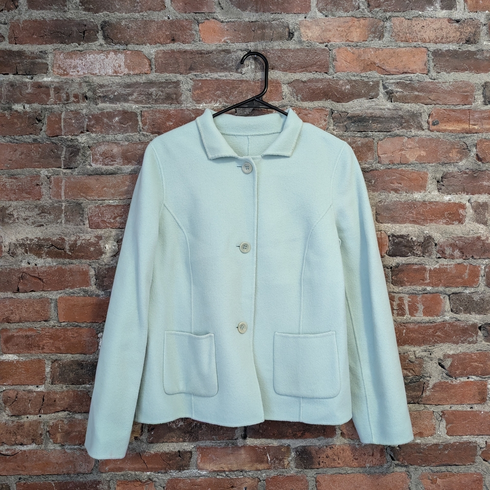Classic Wool Light Blue Women's Spring Jacket